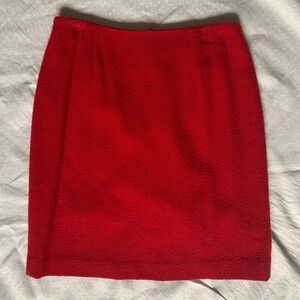 David Brooks wool blend short pencil skirt, size 10, red,